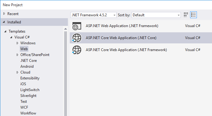 Asp net core web application нет в visual studio